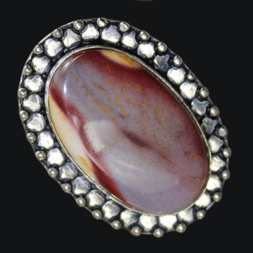 Imperial Jasper Statement Ring Sterling Silver Bo… - image 4